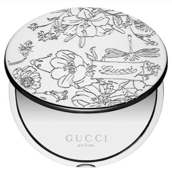 📢Birthday Month Gone Bananas 🥳 NIB Gucci Flora Silver Compact Mirror - Picture 7 of 8